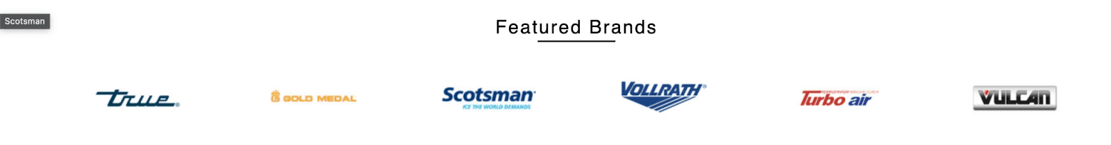 Slider element featuring brands