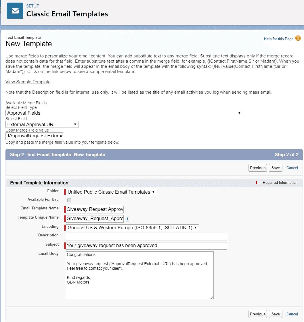 Creating customized email templates in Salesforce