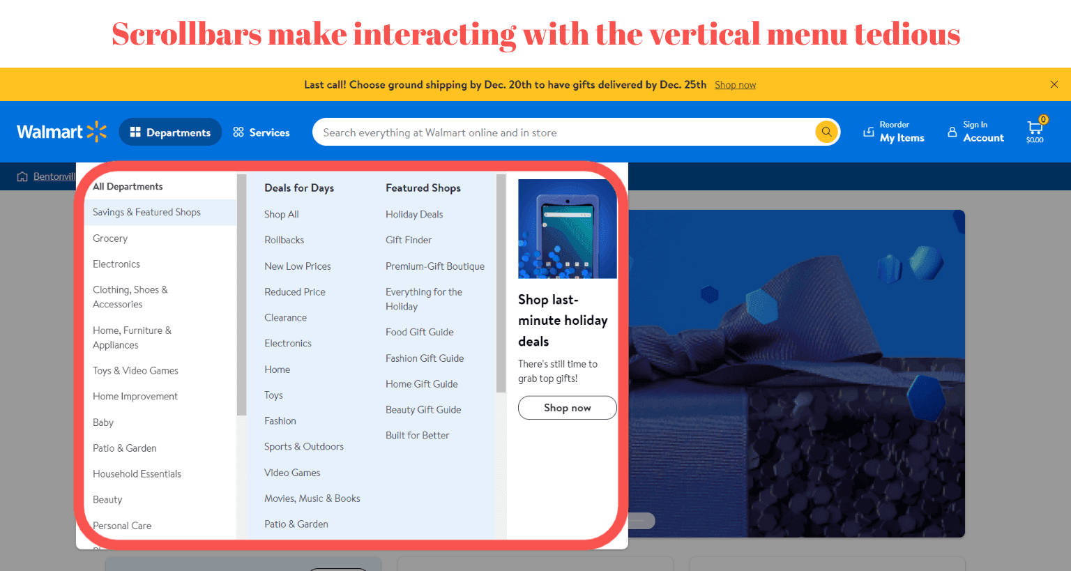 vertical menu shows several nesting tire - Walmart website