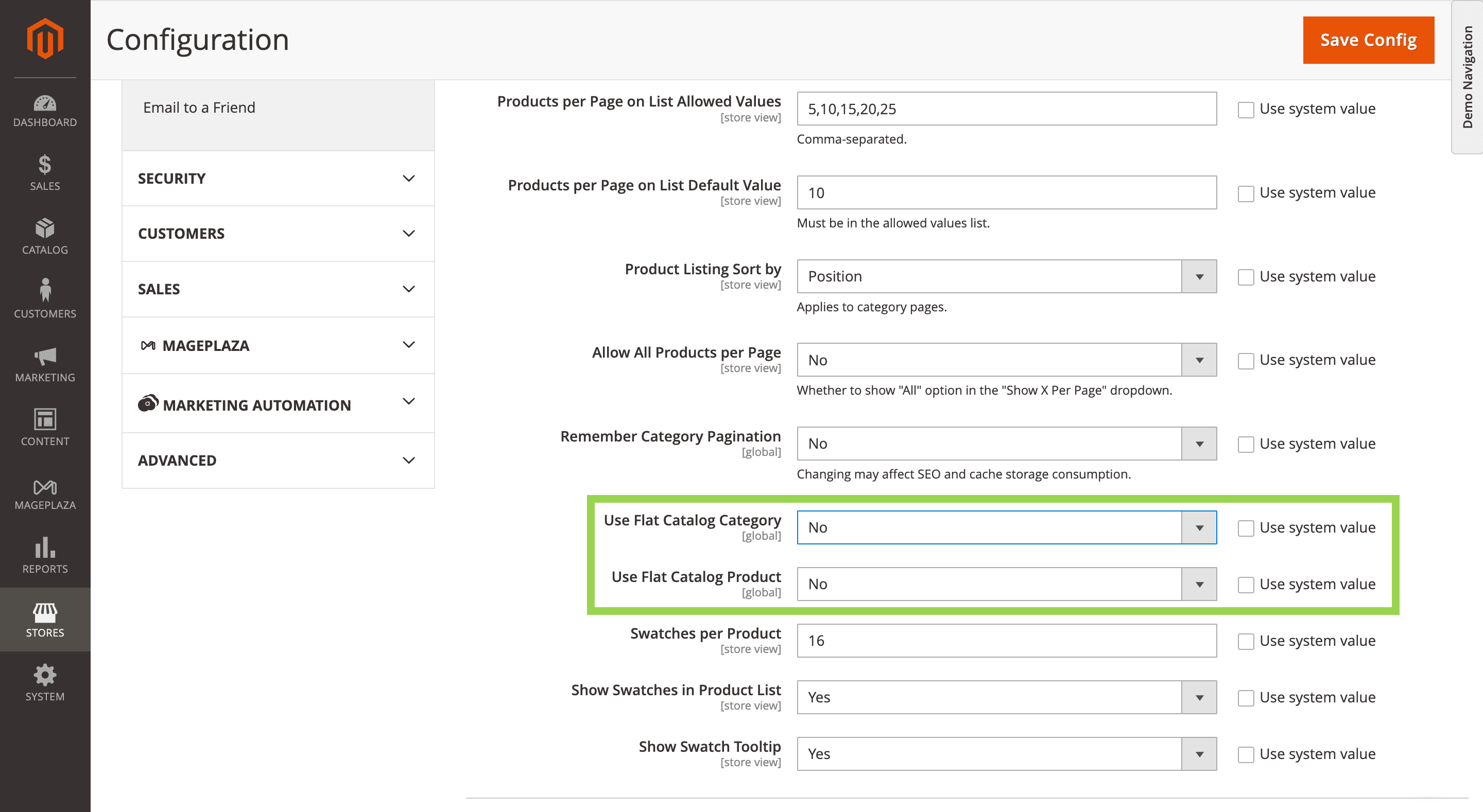 Flat Catalogs