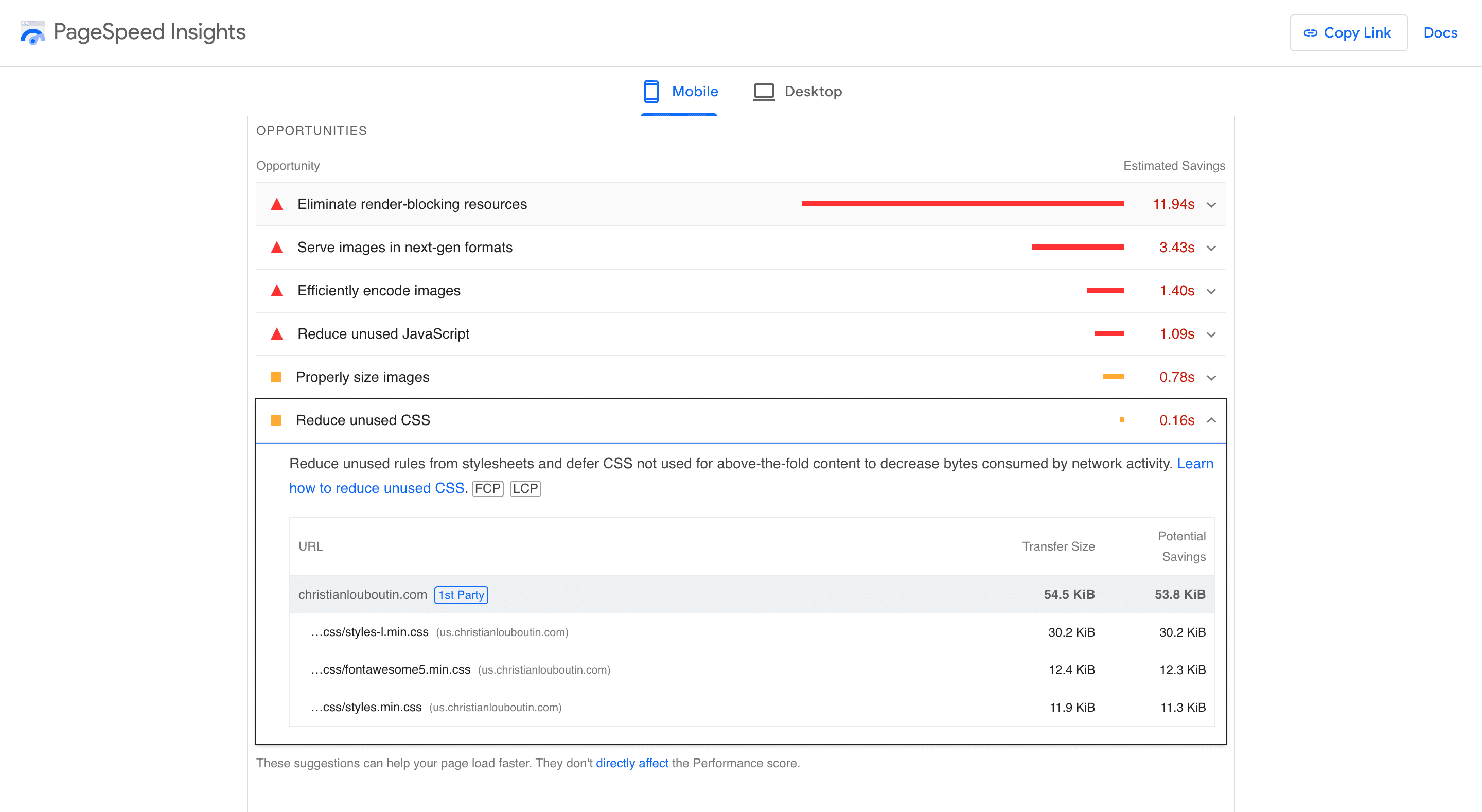 Reduce unused CSS