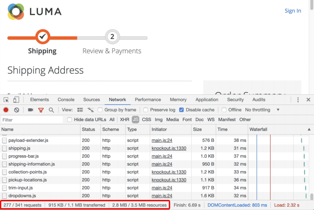 magento checkout slow number_of_files