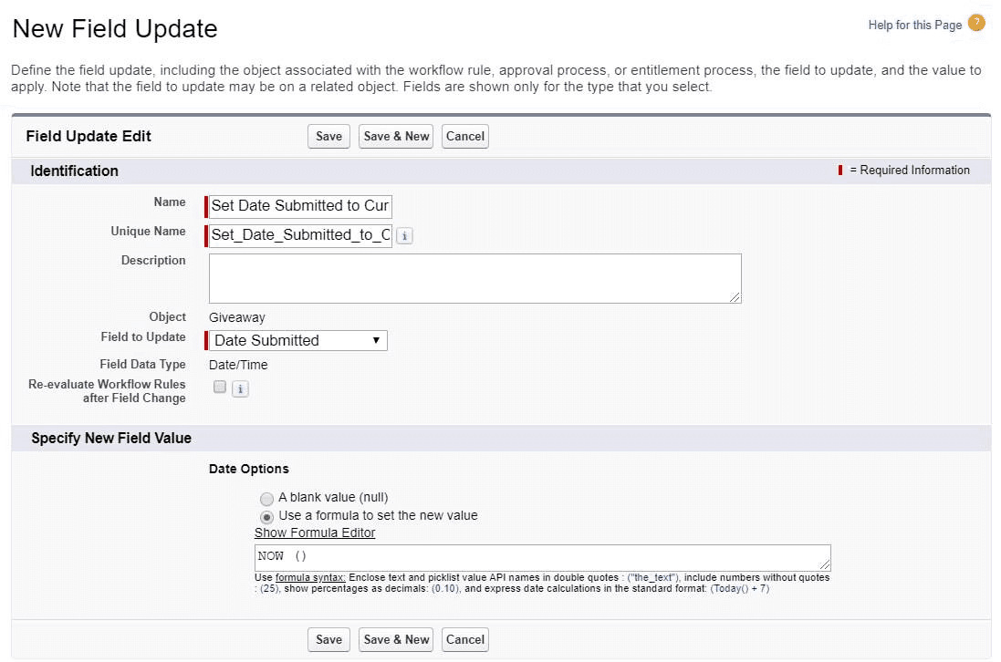 Automating the Date Submitted on the Giveaway request object | Salesforce approval process