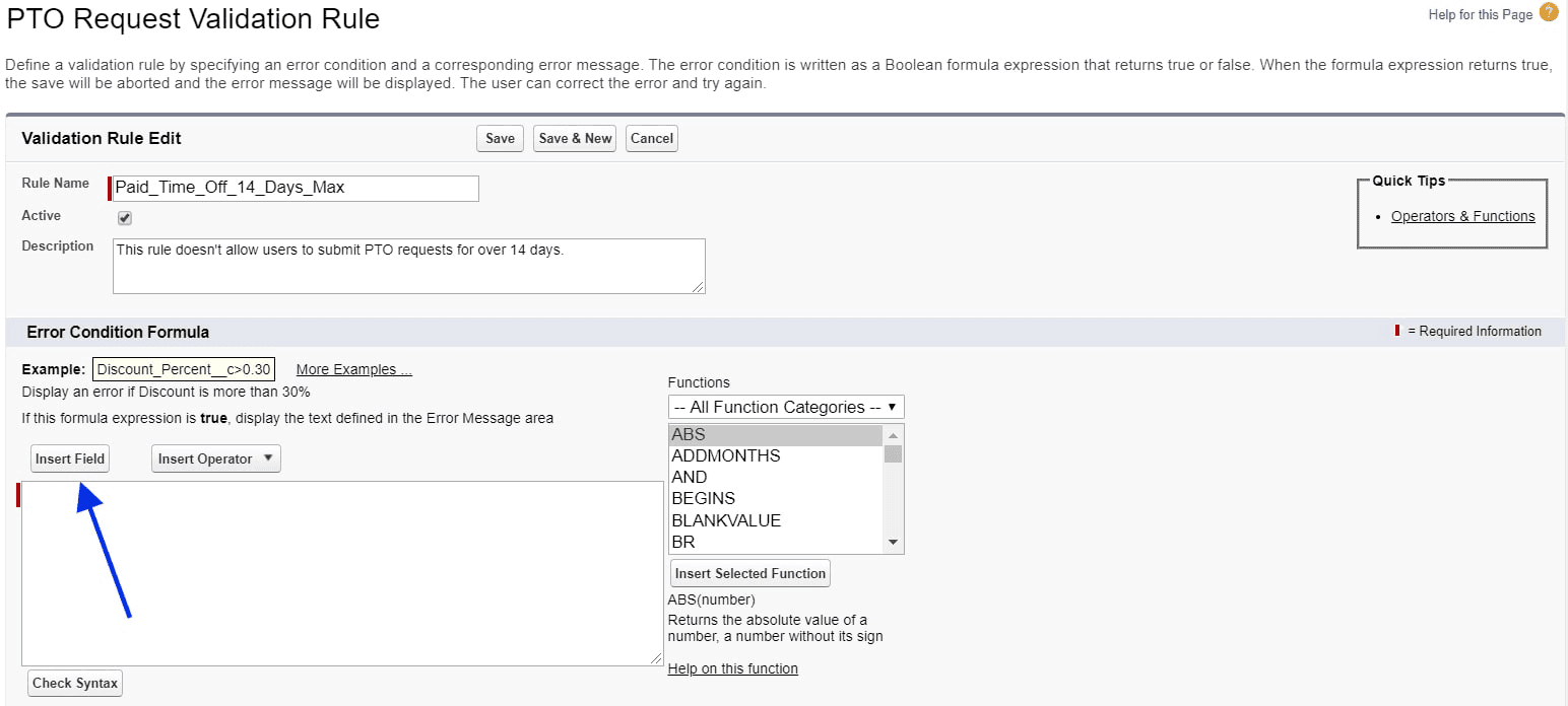 Salesforce validation rules