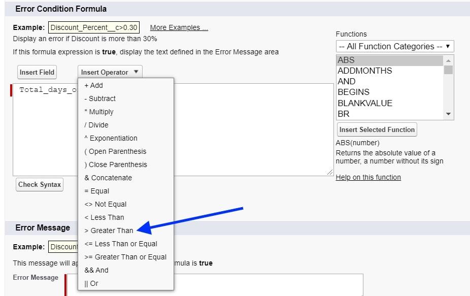 salesforce validation rules