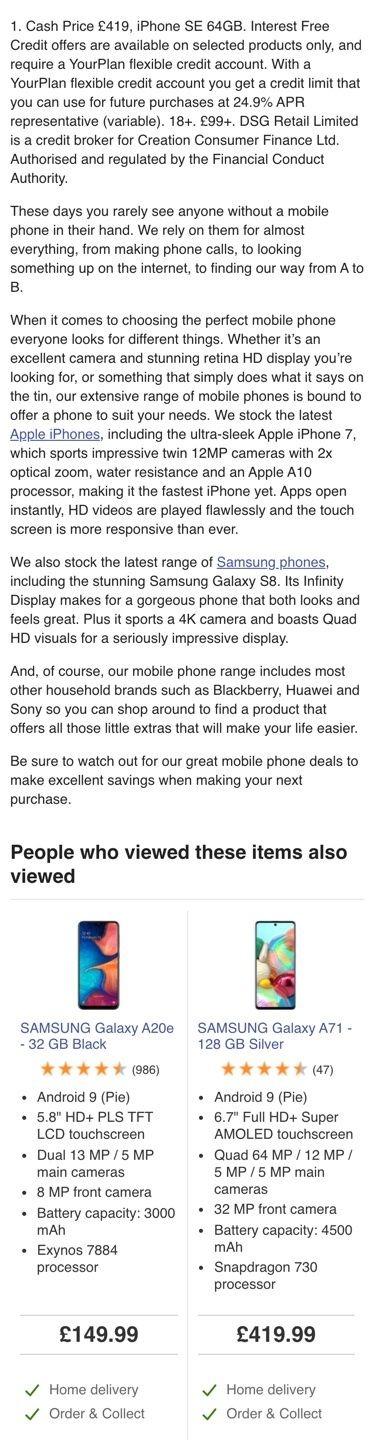 Currys PC World Category page screenshot 8