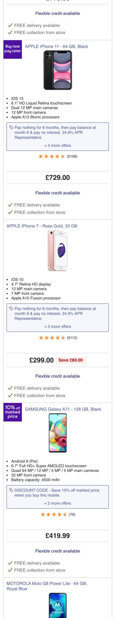 Currys PC World Category page screenshot 4