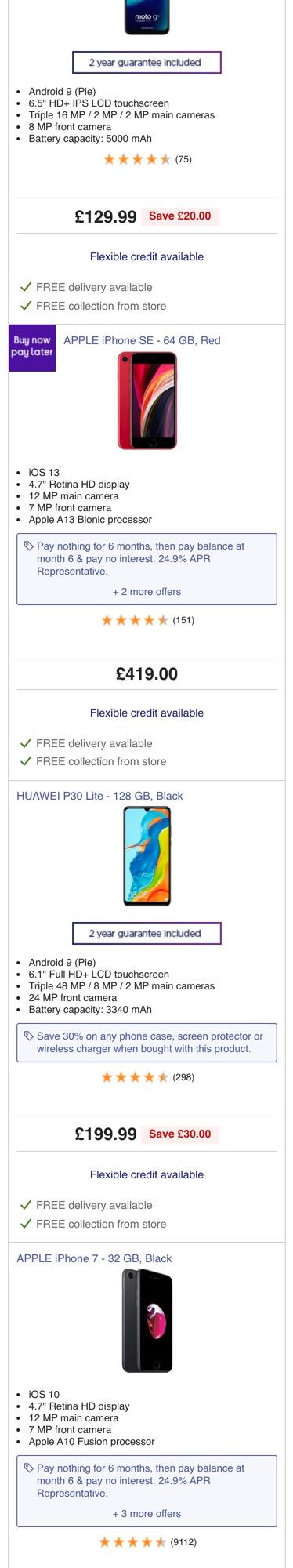 Currys PC World Category page screenshot 5