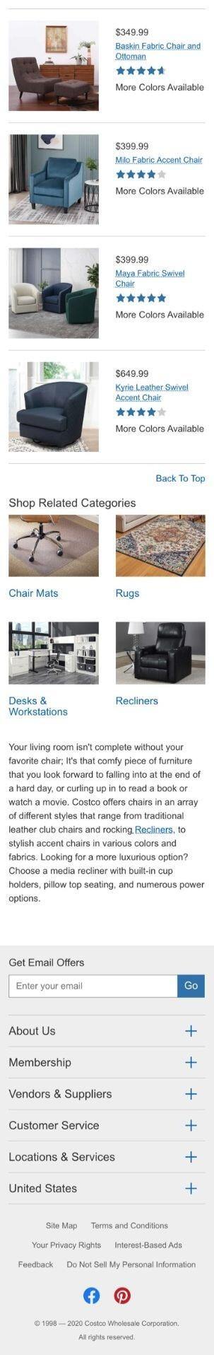 Costco category page screenshot 2