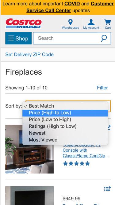 Costco category page screenshot 4