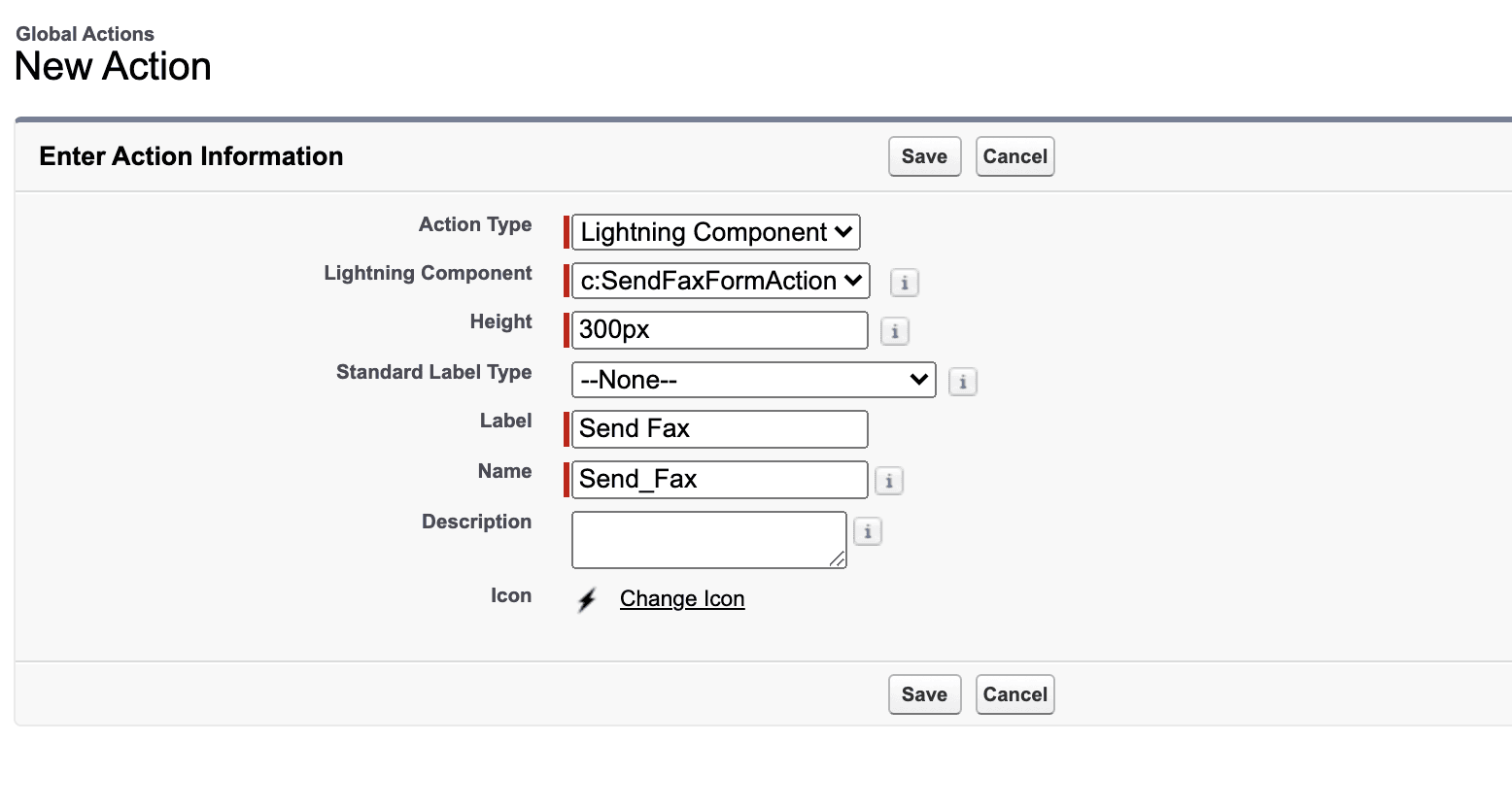 salesforce global actions new