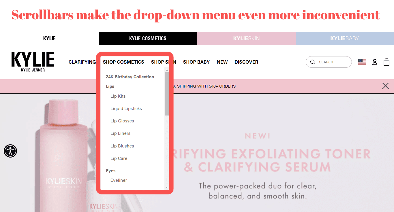 Drop-Down Menu - Kyliecosmetics