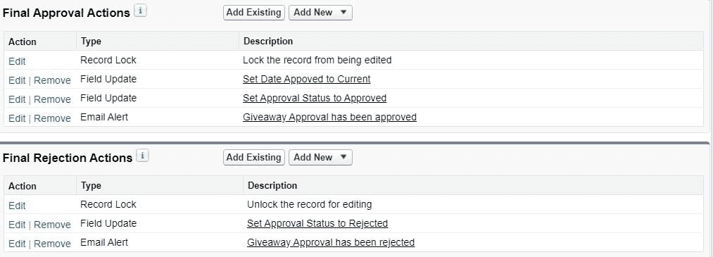 Setting up Final Approval Actions in a Salesforce approval process