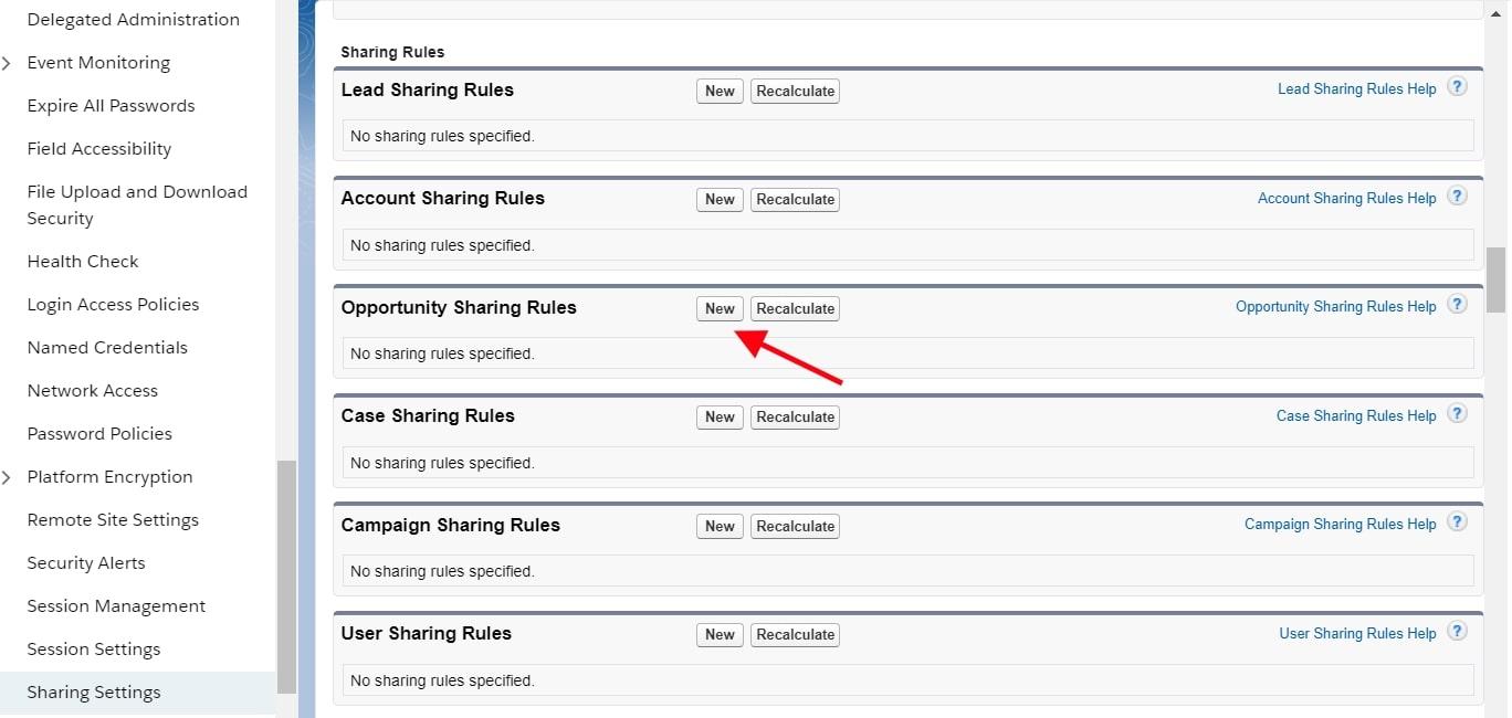 sharing rules in Salesforce - where to find it
