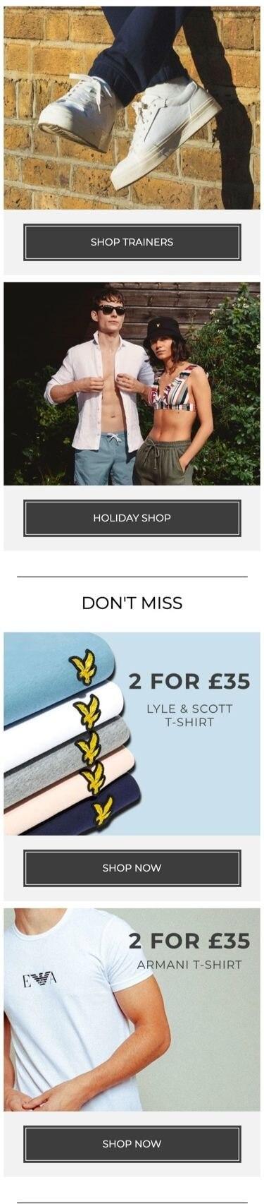 A screenshot of the House of Fraser homepage 2